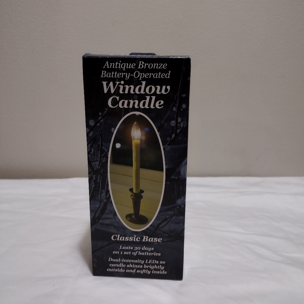 Set of 7 Plow & Hearth Antique Bronze Base Battery Operated Window Candles - Picture 1 of 11